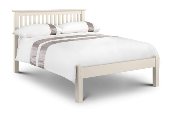 Julian Bowen Wood Bed Barcelona Bed Lfe White - Wood - Stone White Bed Kings