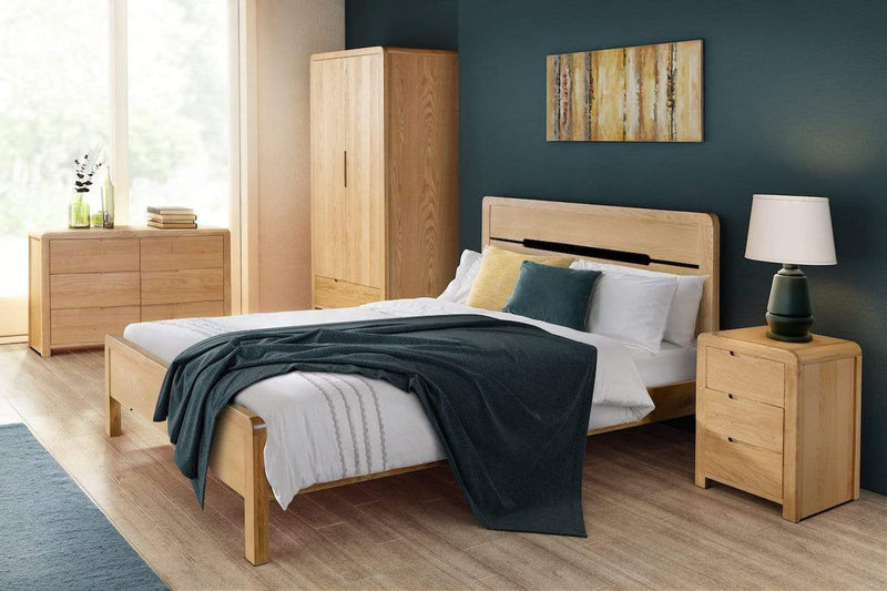 Julian Bowen Wood Bed Double 135cm 4ft 6in Curve Double Bed - Curve - Oak Bed Kings
