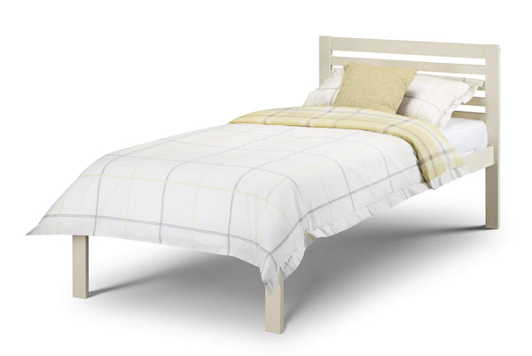 Julian Bowen Wood Bed Single 90cm 3ft Slocum Bed Stone White - Wood - Stone White Bed Kings