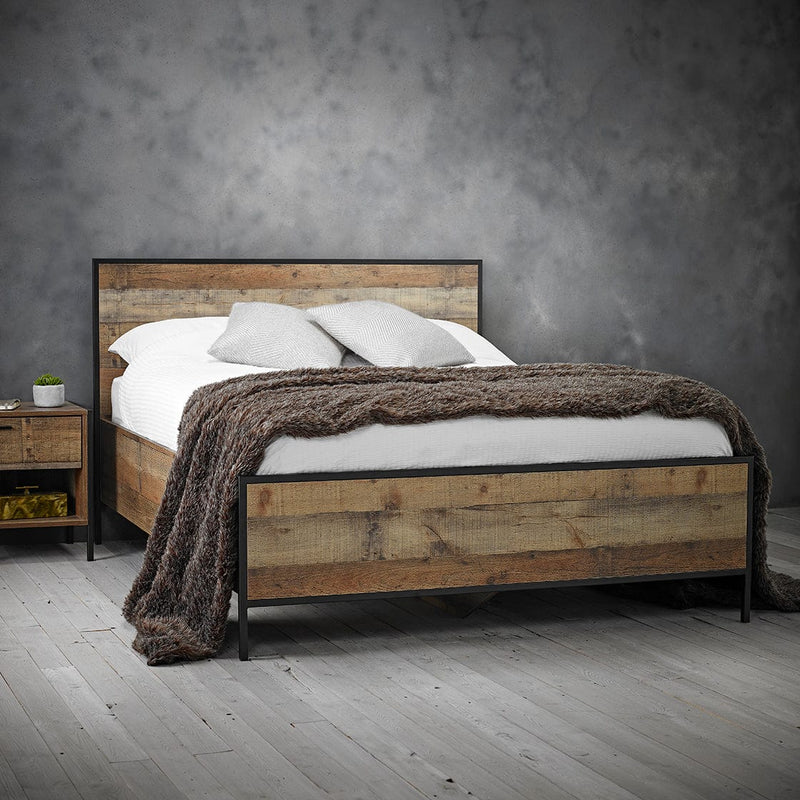 LPD Wood Bed Double 135cm 4ft 6in Hoxton Bed Frame Bed Kings