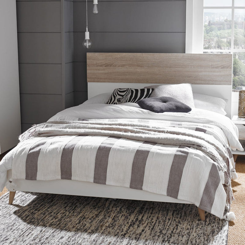LPD Wood Bed Stockholm Bed - White Oak Bed Kings