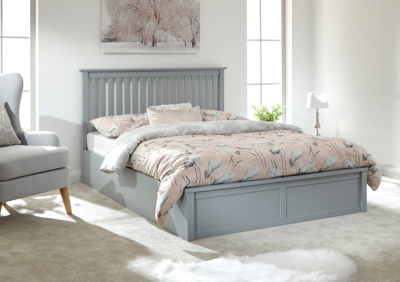 GFW Wood Storage Bed Como Wooden Ottoman Bed Grey Bed Kings