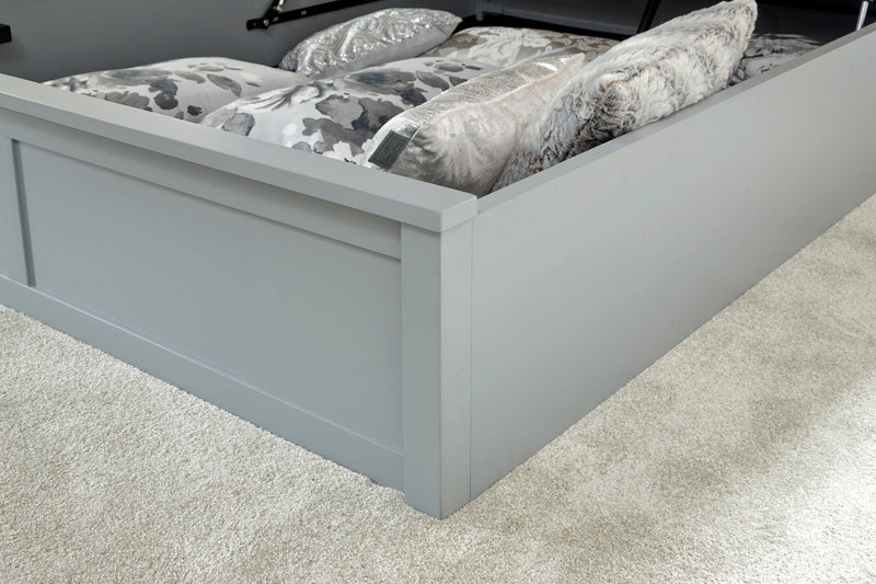 GFW Wood Storage Bed Como Wooden Ottoman Bed Grey Bed Kings