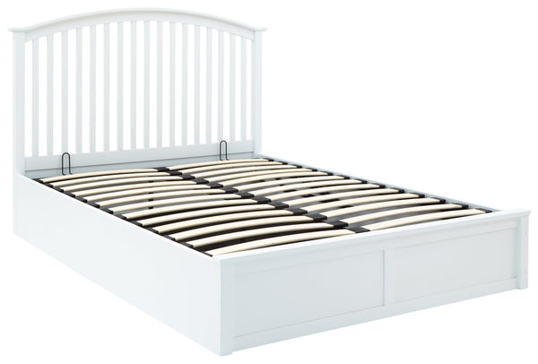GFW Wood Storage Bed Madrid Wooden Ottoman Bed White Bed Kings