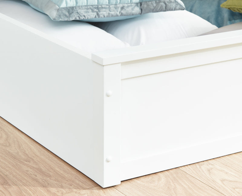 GFW Wood Storage Bed Madrid Wooden Ottoman Bed White Bed Kings