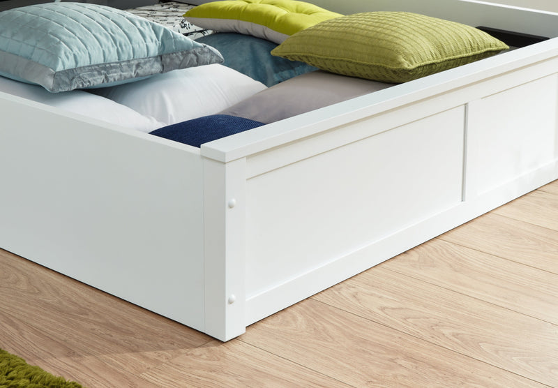 GFW Wood Storage Bed Madrid Wooden Ottoman Bed White Bed Kings