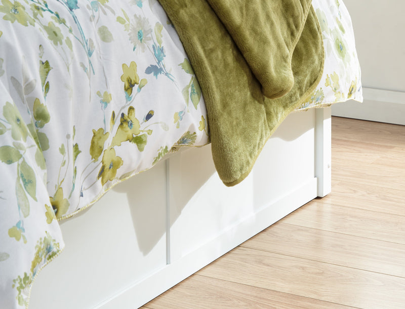 GFW Wood Storage Bed Madrid Wooden Ottoman Bed White Bed Kings