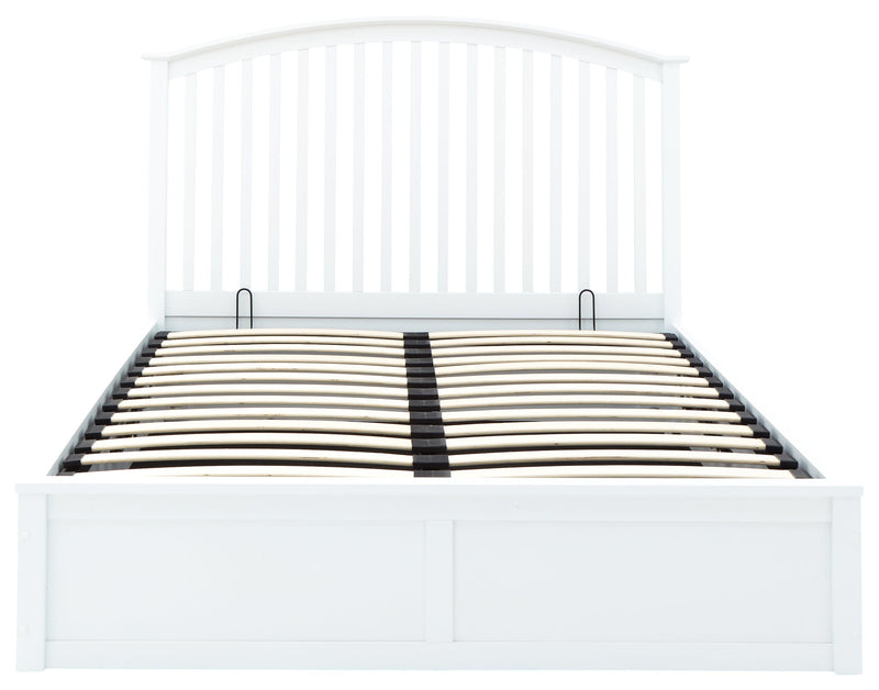 GFW Wood Storage Bed Madrid Wooden Ottoman Bed White Bed Kings