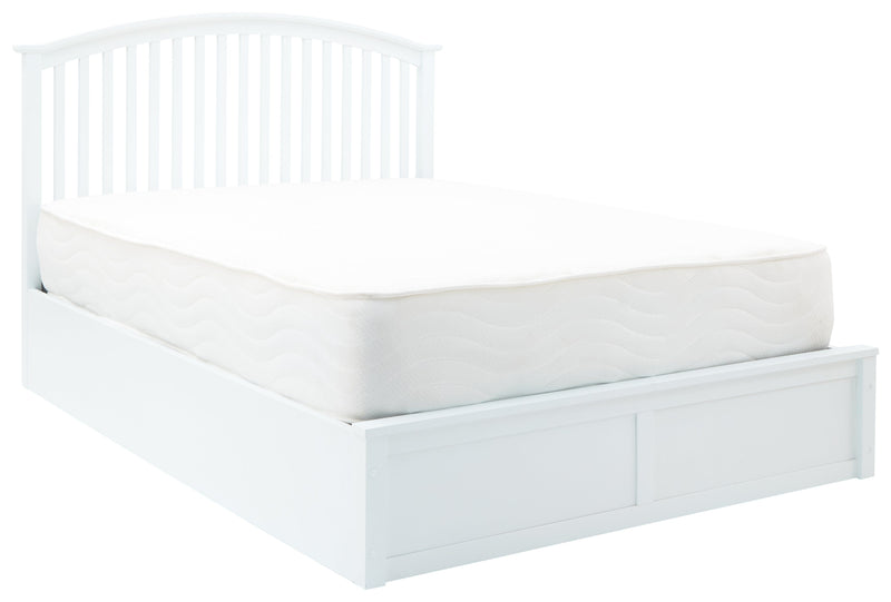 GFW Wood Storage Bed Madrid Wooden Ottoman Bed White Bed Kings