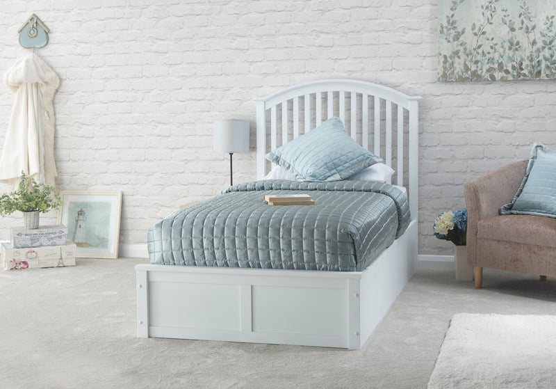 GFW Wood Storage Bed Madrid Wooden Ottoman Bed White Bed Kings