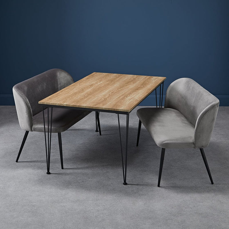 LPD Dining Chair Zara Dining Bench Grey - From LPD Bed Kings