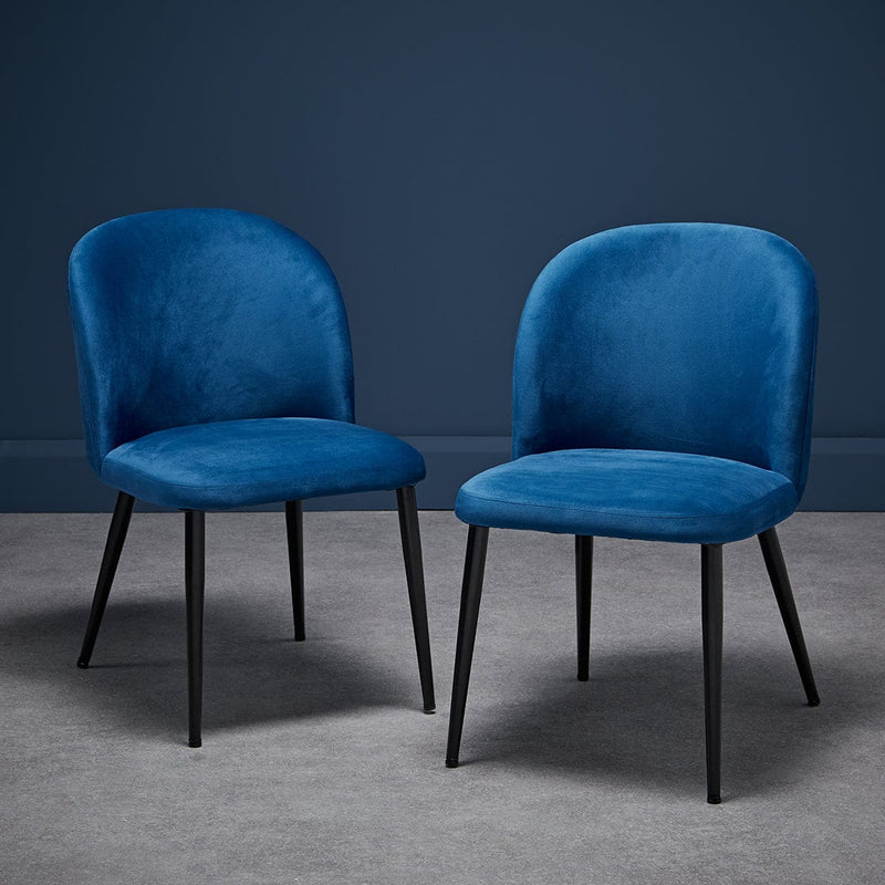LPD Dining Chair Zara Dining Chair Blue (Pack of 2) - From LPD Bed Kings