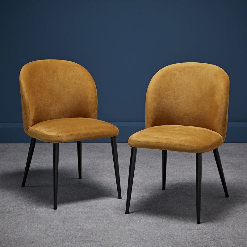LPD Dining Chair Zara Dining Chair Mustard (Pack of 2) - From LPD Bed Kings